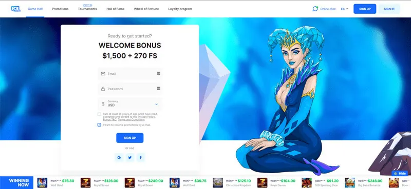 Ice Casino welcome bonus