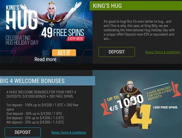 King Billy Casino promoakce