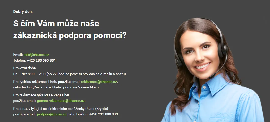 Zákaznická podpora Chance 